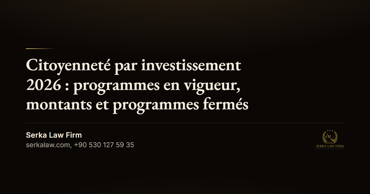 Citoyenneté par investissement 2026 : programmes en vigueur, montants et programmes fermés
