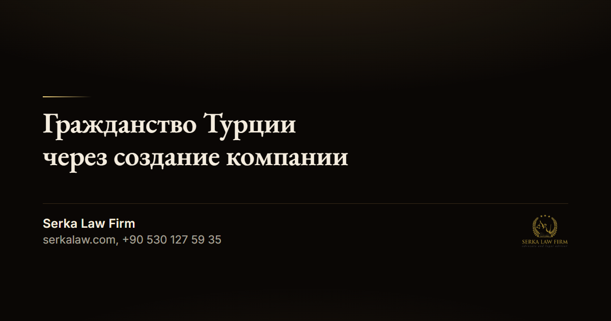 Гражданство Турции через создание компании