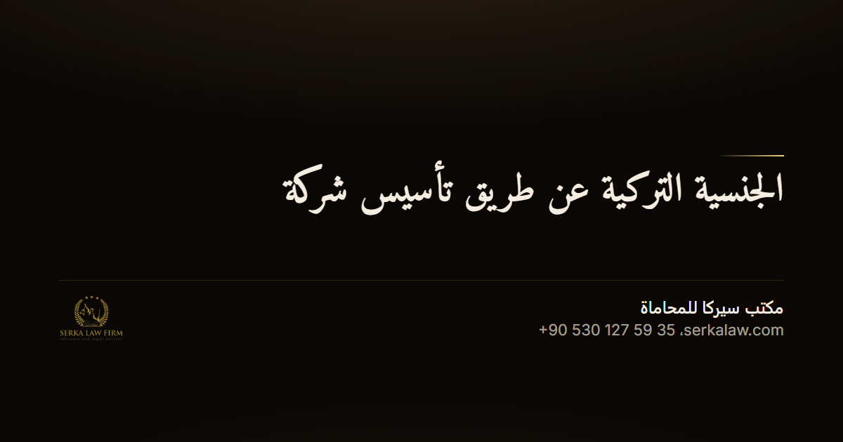 الجنسية التركية عن طريق تأسيس شركة