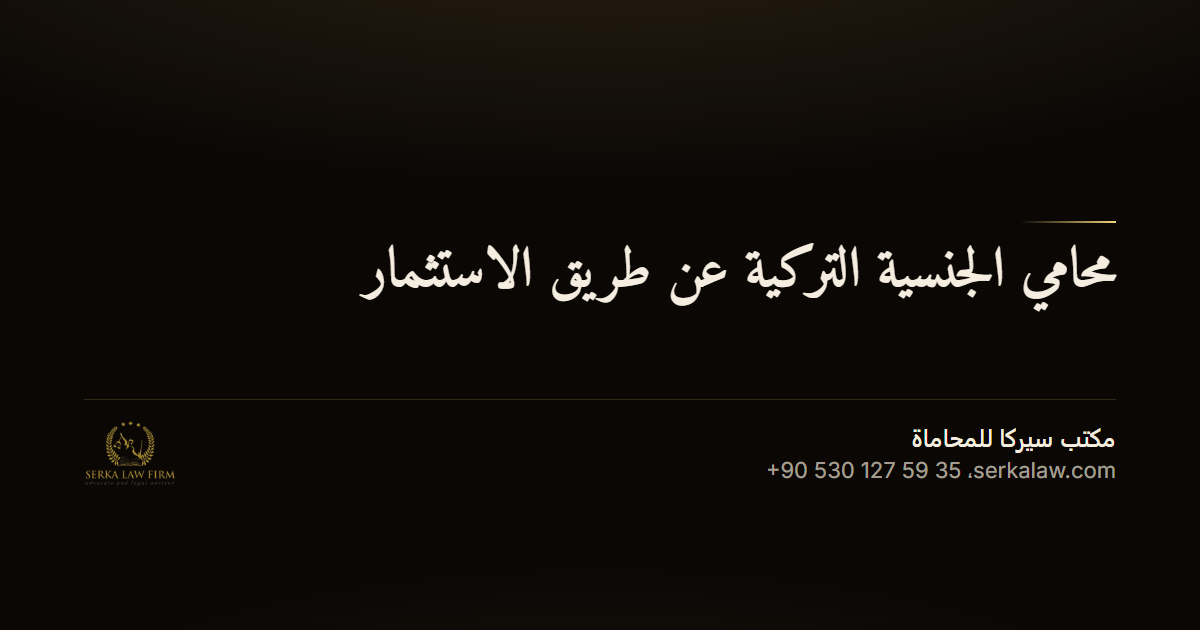 محامي الجنسية التركية عن طريق الاستثمار